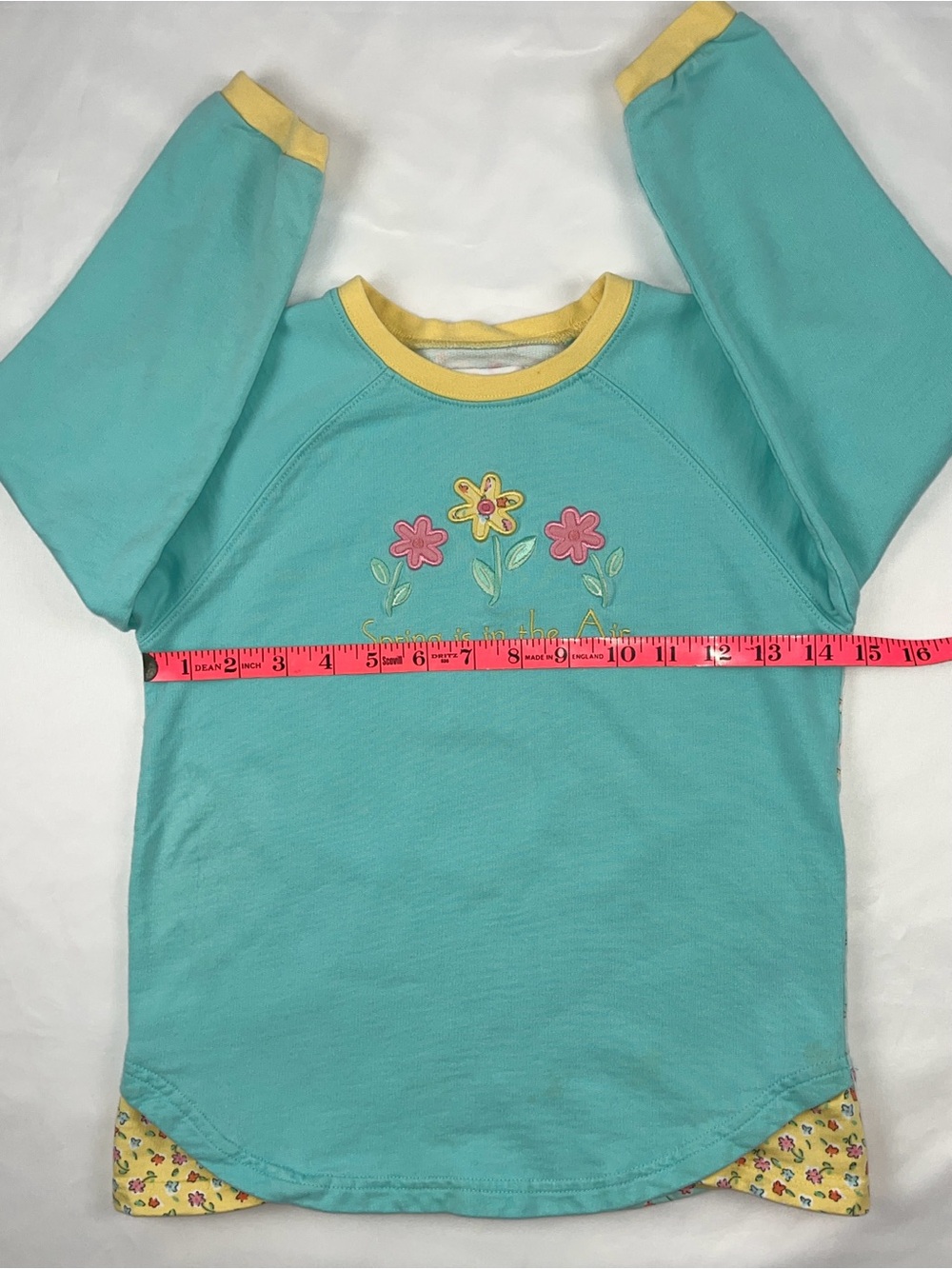 Gymboree 1998 Vintage Floral Embroidered Spring Is In The Air Sweatshirt, XL 5-6 - Picture 8 of 16